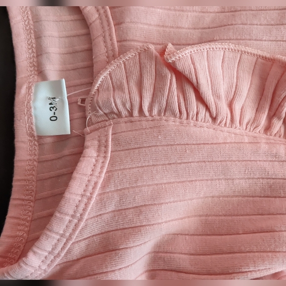 Pink Ruffled Baby One Piece Footie. - Picture 2 of 8